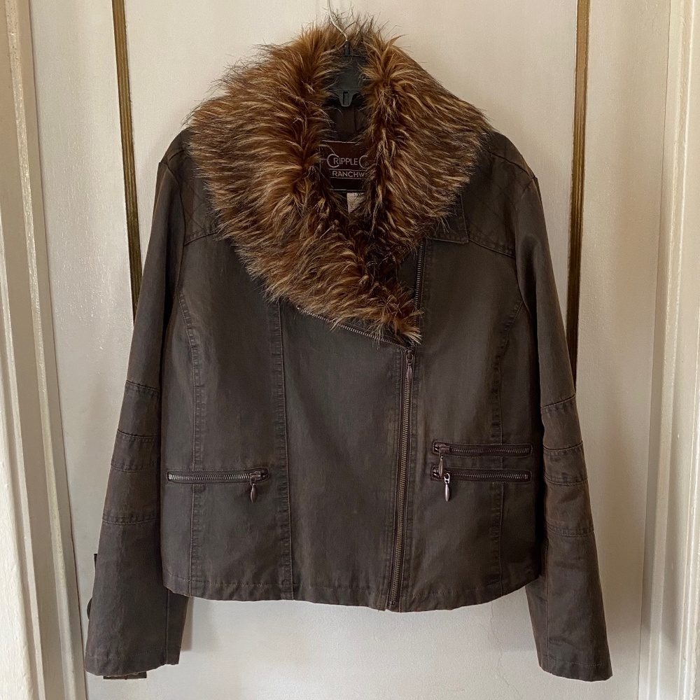Jacket with Faux Fur Collar - NWOT